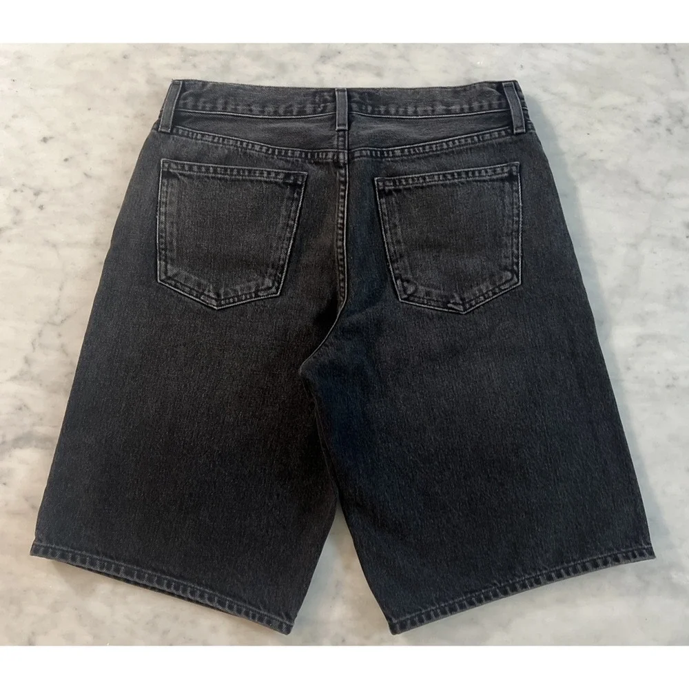 AGOLDE Low Rise Long Dark Arcane Wash Size 27 NWOT Denim Shorts